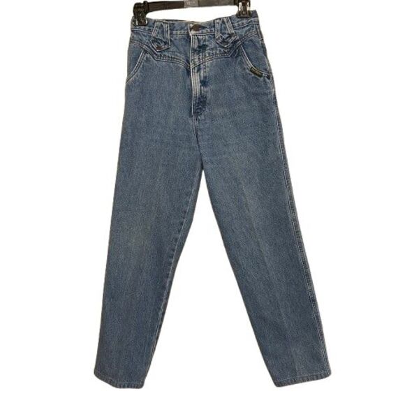 VTG Rocky Mountain High Waisted Western Bareback Blue Jeans Womens Size 29/9 - Picture 1 of 8